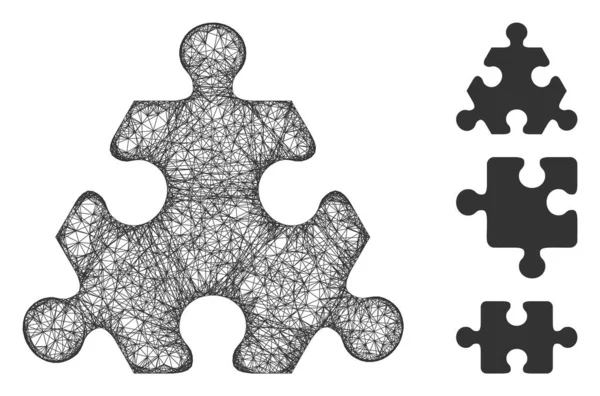 Шестигранний елемент головоломки багатокутний веб Векторна сітка Ілюстрація — стоковий вектор