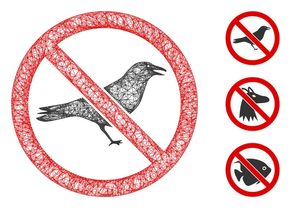 No Crow Poligonal Web Vector Mesh Ilustración — Vector de stock