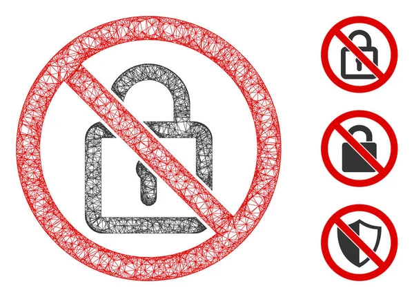 No Lock Poligonal Web Vector Mesh Ilustración — Archivo Imágenes Vectoriales