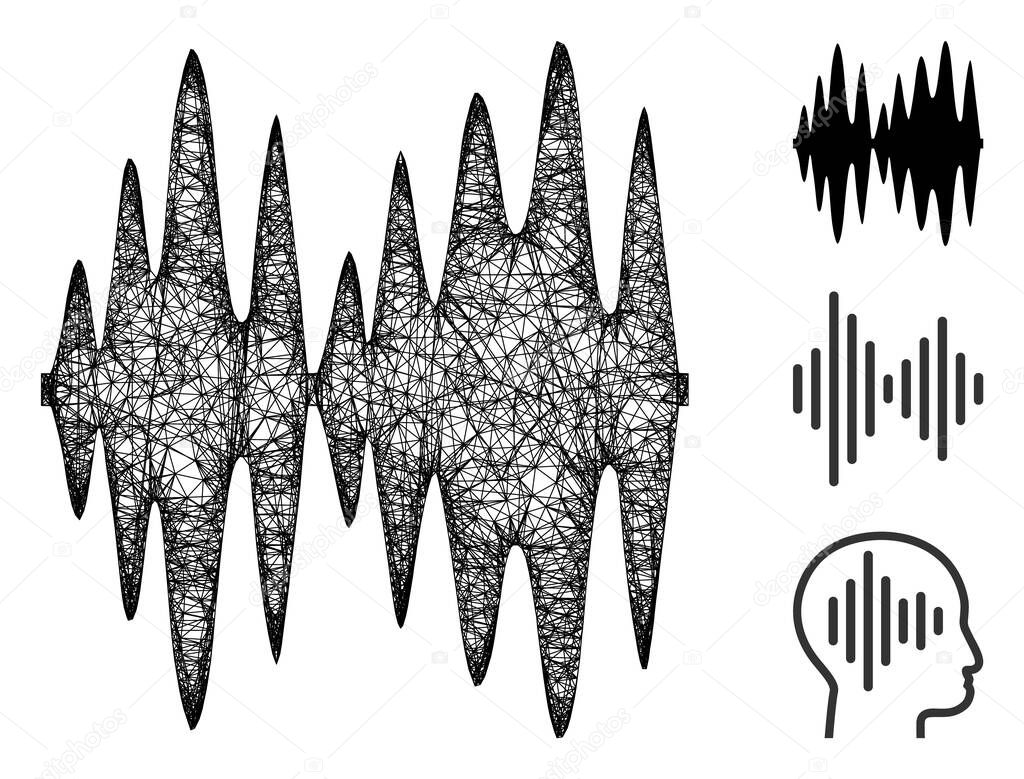 Sound Signal Polygonal Web Vector Mesh Illustration