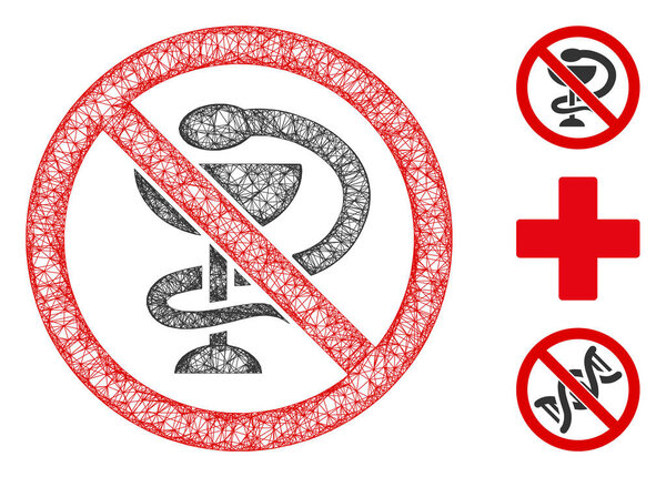 No Medicine Polygonal Web Vector Mesh Illustration