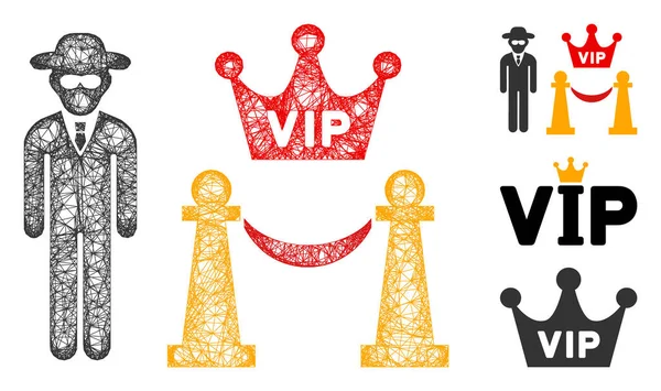 Illustrazione della maglia vettoriale web poligonale di accesso VIP — Vettoriale Stock