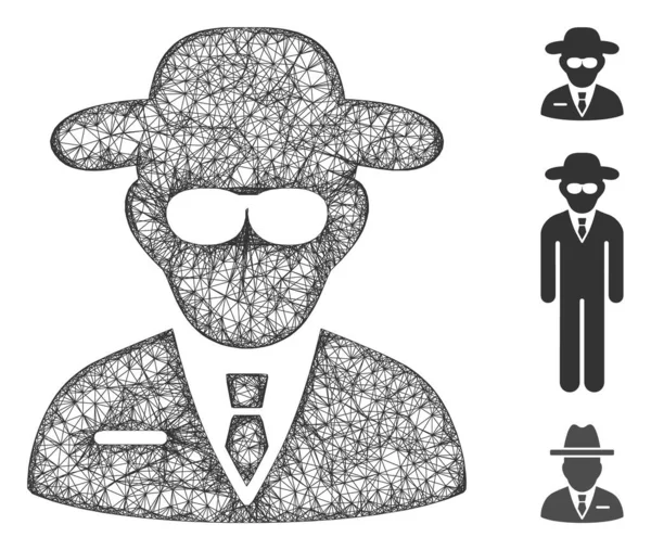 Agente seguro Poligonal Web Vector Mesh Ilustração — Vetor de Stock