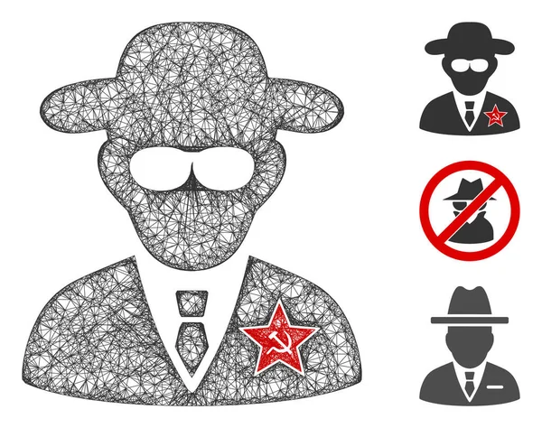 Ilustração poligonal da malha do vetor da Web do espião KGB —  Vetores de Stock