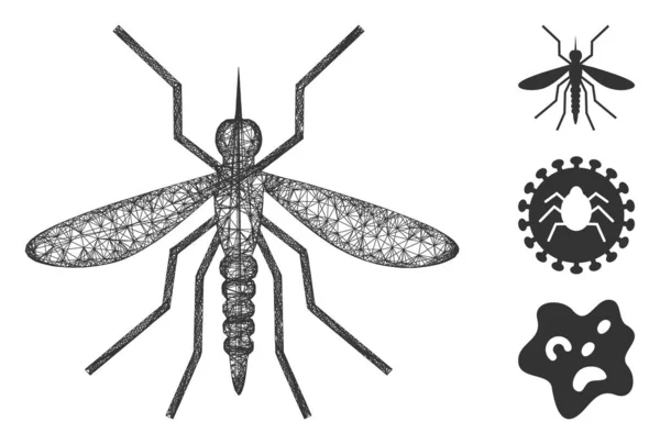 Illustration polygonale de maille vectorielle de Web de moustique — Image vectorielle