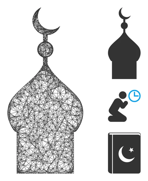 Mnohostranná webová vektorová síťová ilustrace muslimské církve — Stockový vektor