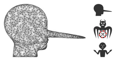 Yalancı Çokgen Web Vektörü Ağ İllüstrasyonu