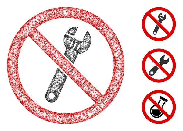 No Spanner Web poligonal Vector Mesh Illustration — Archivo Imágenes Vectoriales