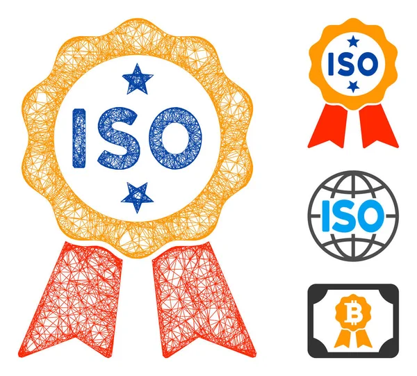 ISO Сертифікована багатокутна веб-мережа Векторна сітка Ілюстрація — стоковий вектор
