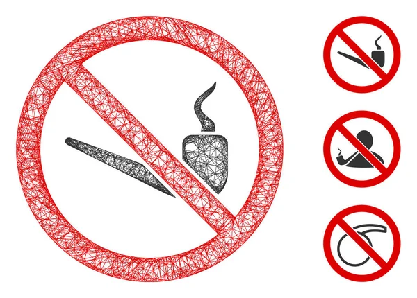 Illustration polygonale de maille vectorielle de Web de tuyau d'interdiction de fumer — Image vectorielle