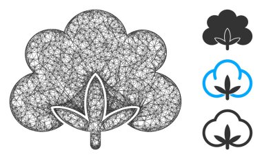 Pamuk Çiçeği Çokgen Web Vektörü Ağ İllüstrasyonu