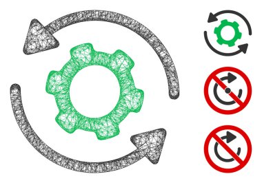 Sonsuz Döndürme Çokgen Web Vektörü Ağ Çizimi