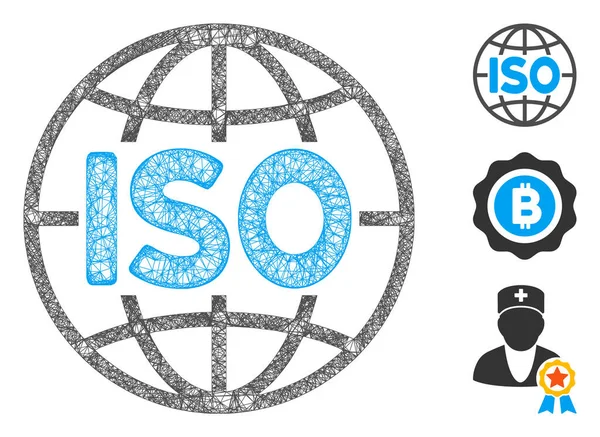 ISO-normen Polygonale Web Vector Mesh Illustratie — Stockvector