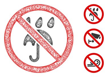 Yağmur Şemsiyesi Çokgen Web Vektörü Görünümü Yok