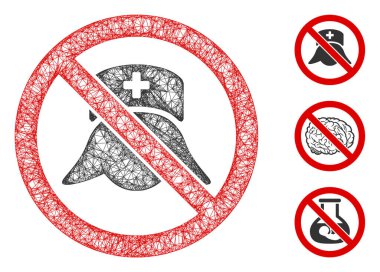 Tıbbi Hemşireler İçin Çokgen Web Vektör Ağı İllüstrasyonu Yok