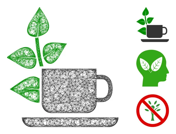 Veganer Drink Polygonales Webvektornetz Illustration — Stockvektor