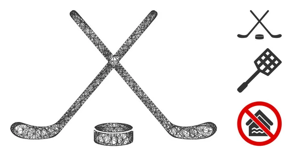 Hockey Poligonal Web Vector Mesh Ilustración — Archivo Imágenes Vectoriales