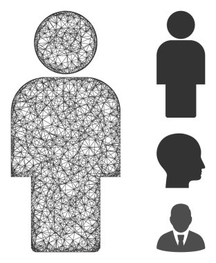 Kişinin Çokgen Web Vektörü Ağ İllüstrasyonu