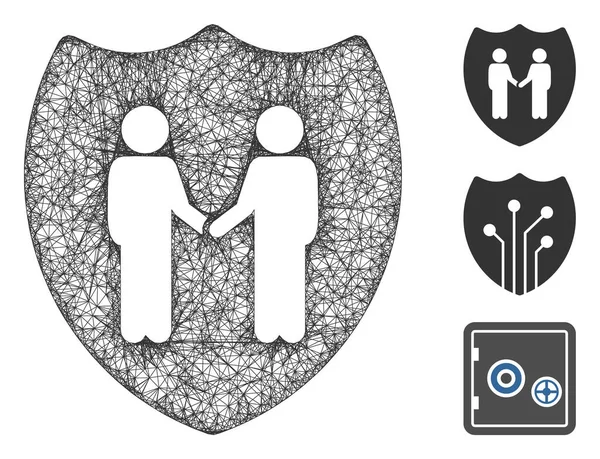 Trust Shield Polygallon Web Vector Mesh Illustration — 스톡 벡터