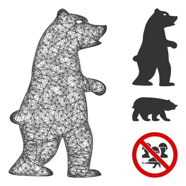 Standing Bear Polygonal Εικονογράφηση διανυσματικών ματιών — Διανυσματικό Αρχείο
