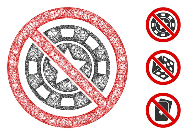 No Casino Poligonal Web Vector Mesh Ilustración — Vector de stock