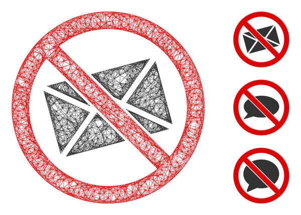 No Mail Polygonal Web Vector Mesh Illustration