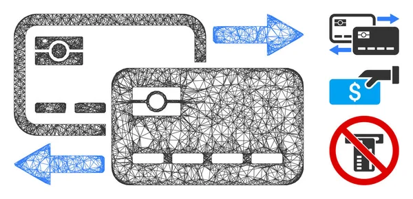 Polygonale Web Vector Mesh Illustration für Kartenzahlung — Stockvektor