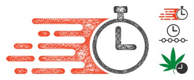 Rush Stopwatch Çokgen Web Vektör Ağ İllüstrasyonu