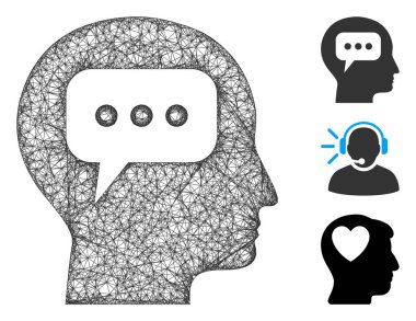 Baş Görüş Çokgen Web Vektörü Ağ İllüstrasyonu