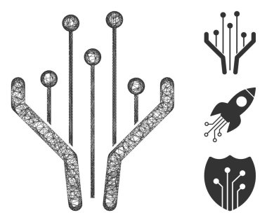 Elektronik Filtre Çokgen Web Vektör Ağ Resimleri