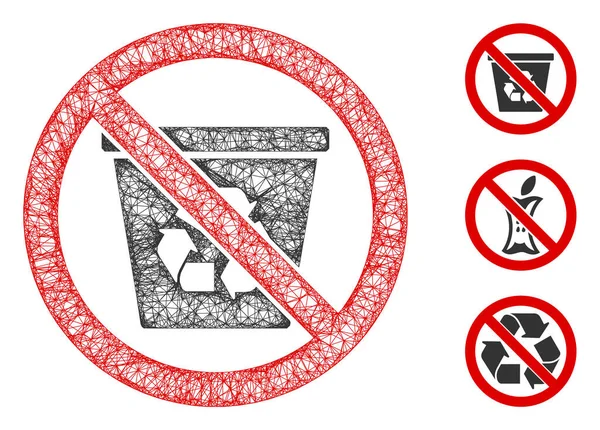 No reciclar puede poligonal Web Vector Mesh Ilustración — Vector de stock