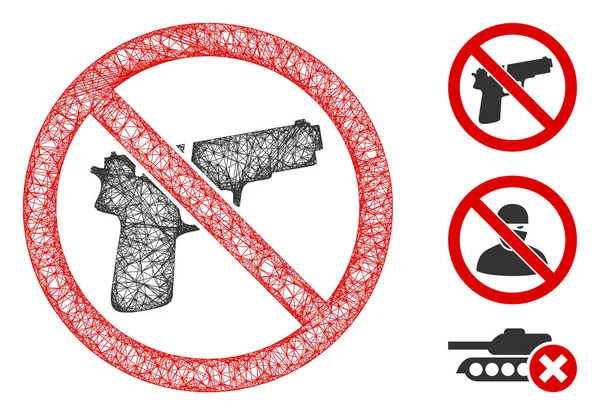 No Guns Polygonal Web Wektor Ilustracja siatki — Wektor stockowy