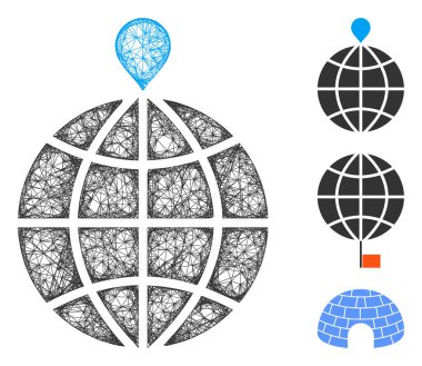 Kuzey Kutbu Çokgen Web Vektörü Ağ İllüstrasyonu