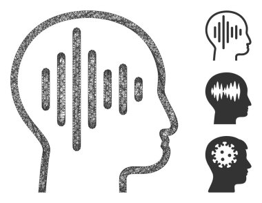 Ses Düşünen Çokgen Web Vektörü Ağ İllüstrasyonu