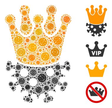 CoronaVirüs elementlerinin Taç Virüsü Mozaiği