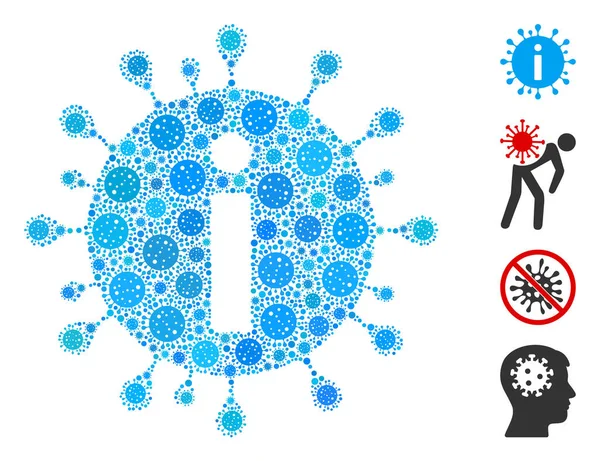 Coronavirus Info Mosaik dari Ikon CoronaVirus - Stok Vektor