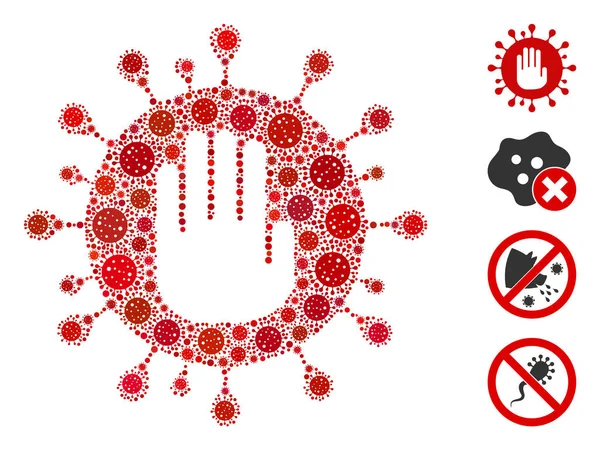 Coronavirus Stop Collage de elementos del CoronaVirus — Vector de stock