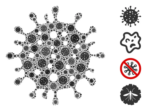 Covid-19 Virus Mosaic of CoronaVirus Icons — стоковий вектор