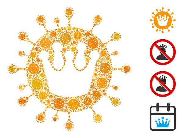 Královská koronavirová koláž prvků CoronaVirus — Stockový vektor