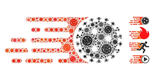 Collage de virus Rush des icônes de CoronaVirus — Image vectorielle