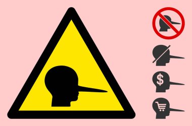 Vector Liar Warning Triangle Sign Icon clipart