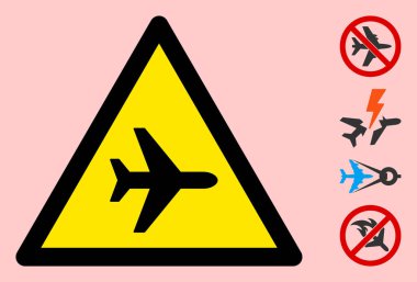 Vektör Uçak Uyarı Üçgeni İmza Simgesi