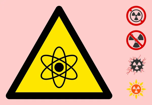 Vector Atomic Warning Triangle Sign Icon — Stockvektor