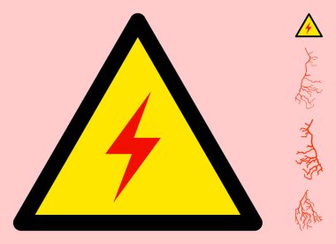 Vektör Elektrik Uyarı Üçgeni İmzalama Simgesi