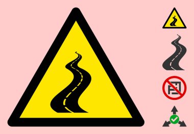 Vektör Uzak Yol Uyarı Üçgeni İmza Simgesi