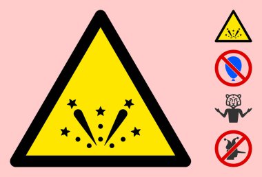 Vektör Havai fişek Uyarı Üçgeni İmza Simgesi