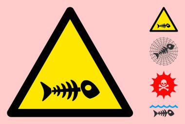 Vektör Balık Toksin Uyarı Üçgeni İmzalama Simgesi