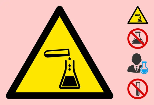 반사체 화학 경고 삼각형 표시 — 스톡 벡터