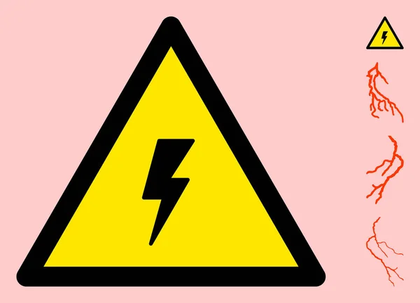 Warndreieck Vector Electric Strike Sign Icon — Stockvektor