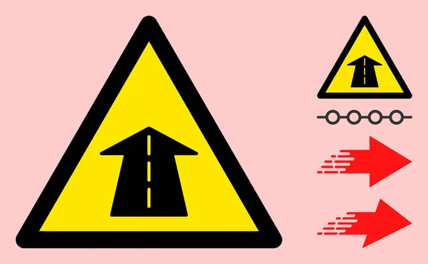 矢量未来道路警告三角标志图标 — 图库矢量图片